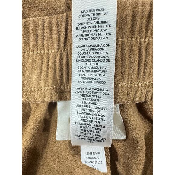 Chicos Faux Suede Wide Crop‎ Pants Size 1.5 Medium 10 (33x21) Brown High Rise - Picture 6 of 10